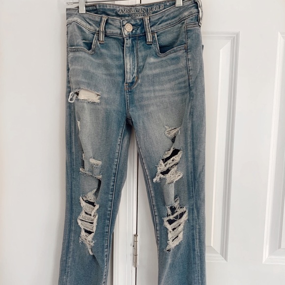 American eagle blue ripped skinny jeans - Picture 1 of 2